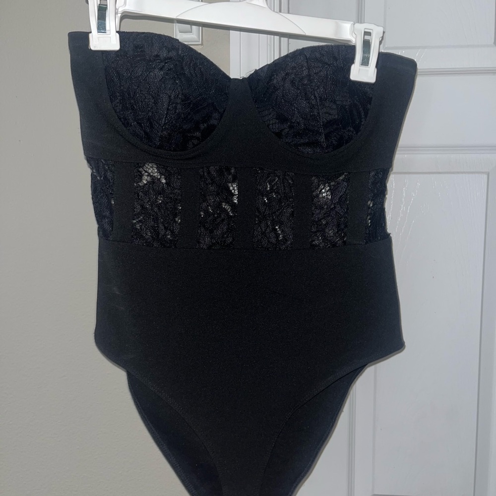 Chic Black Lace Bodysuit